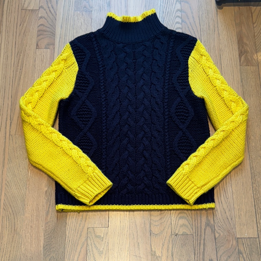525 America Navy and Yellow Knit Sweater